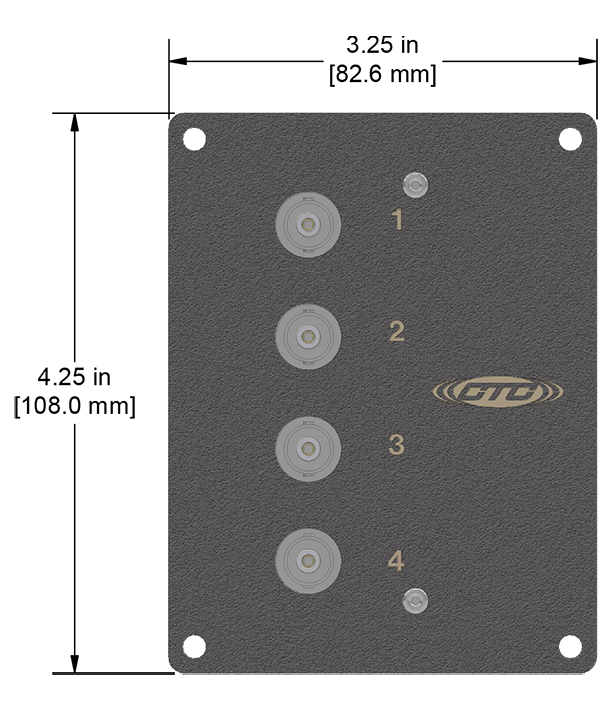 A drawing showing the dimensions of a CTC JB974 Series industrial enclosure.