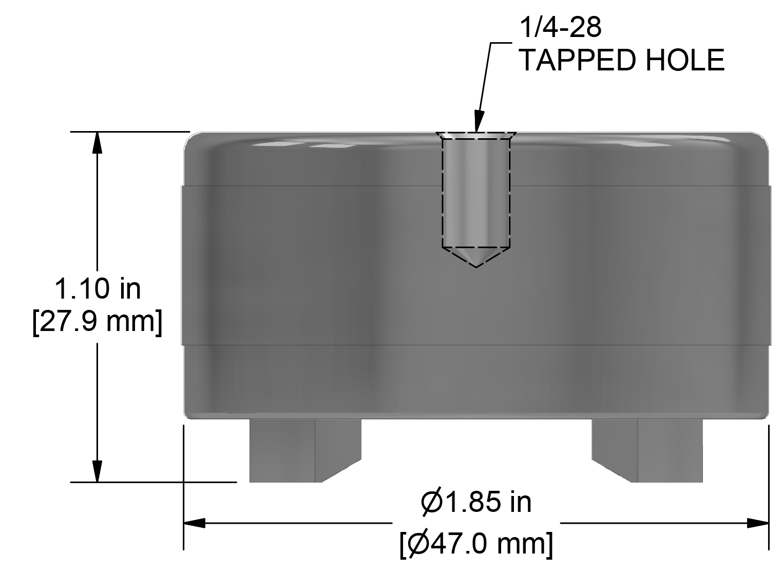 A drawing showing the dimensions of a CTC MH140-1A mounting hardware for industrial condition monitoring sensors.