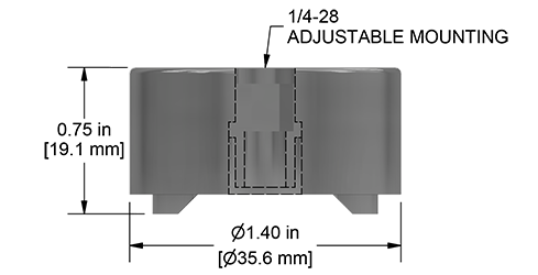 A drawing showing the dimensions of a CTC MH214-4A mounting hardware for industrial condition monitoring sensors.