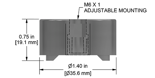 A drawing showing the dimensions of a CTC MH214-4B mounting hardware for industrial condition monitoring sensors.