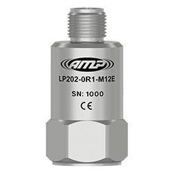 A render of a CTC LP202-M12E top exit 4-20 mA loop power sensor.