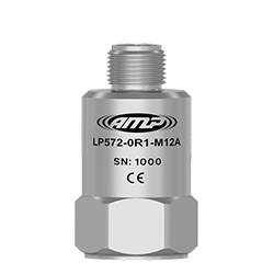 A render of a CTC AMP Line LP572-M12 top exit 4-20 mA loop power sensor.