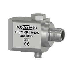 A render of a CTC AMP Line LP574-M12 side exit 4-20 mA loop power sensor.