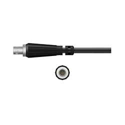A render of a CTC C649 Pruftechnik data collector connector with strain relief.