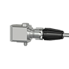 A render of a CTC Q2A grounded connector on a generic side exit condition monitoring sensor.