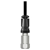 A generic, non-engraved top exit CTC AC102 standard size vibration monitoring sensor attached to an assembled CK-D2J connector kit.