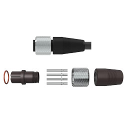 A render of CK-J4N connector kit components and an assembled CK-J4N connector.