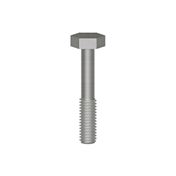 A stainless steel MH108-10B captive bolt with threading on the bottom half of the bolt and a hex-shaped head.