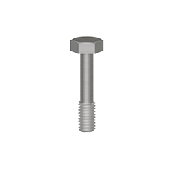 A stainless steel MH108-22B captive bolt with threading on the bottom third, and a hex-shaped head.