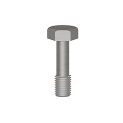 A stainless steel MH108-24B captive bolt with threading on the bottom third, and a hex-shaped head.