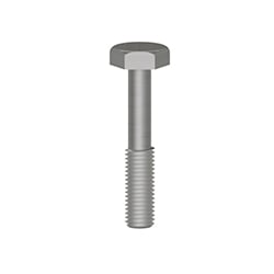 A stainless steel MH108-26B captive bolt with threading on the bottom half, and a hex-shaped head.
