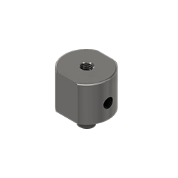 A render of a CTC MH134-3C mounting pad for machine lubrication, with no Zerk grease fitting adapter.