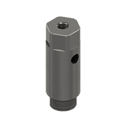 A render of a CTC MH134-4C mounting pad for machine lubrication, with no Zerk grease fitting adapter.