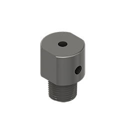 A render of a CTC MH134-7C mounting pad for machine lubrication with no Zerk grease fitting adapter.