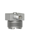 A CTC triaxial vibration sensor mounted on a MH141-1A two rail magnet mounting base.