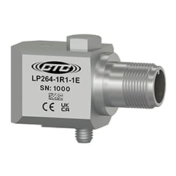 A stainless steel, standard size, side exit LP264 loop power sensor engraved with the CTC Line logo, part number, serial number, and CE and UKCA certification markings.