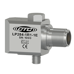 A stainless steel, standard size, side exit LP284 loop power sensor engraved with the CTC Line logo, part number, serial number, and CE and UKCA certification markings.