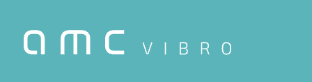 AMC VIBRO white logo on teal background