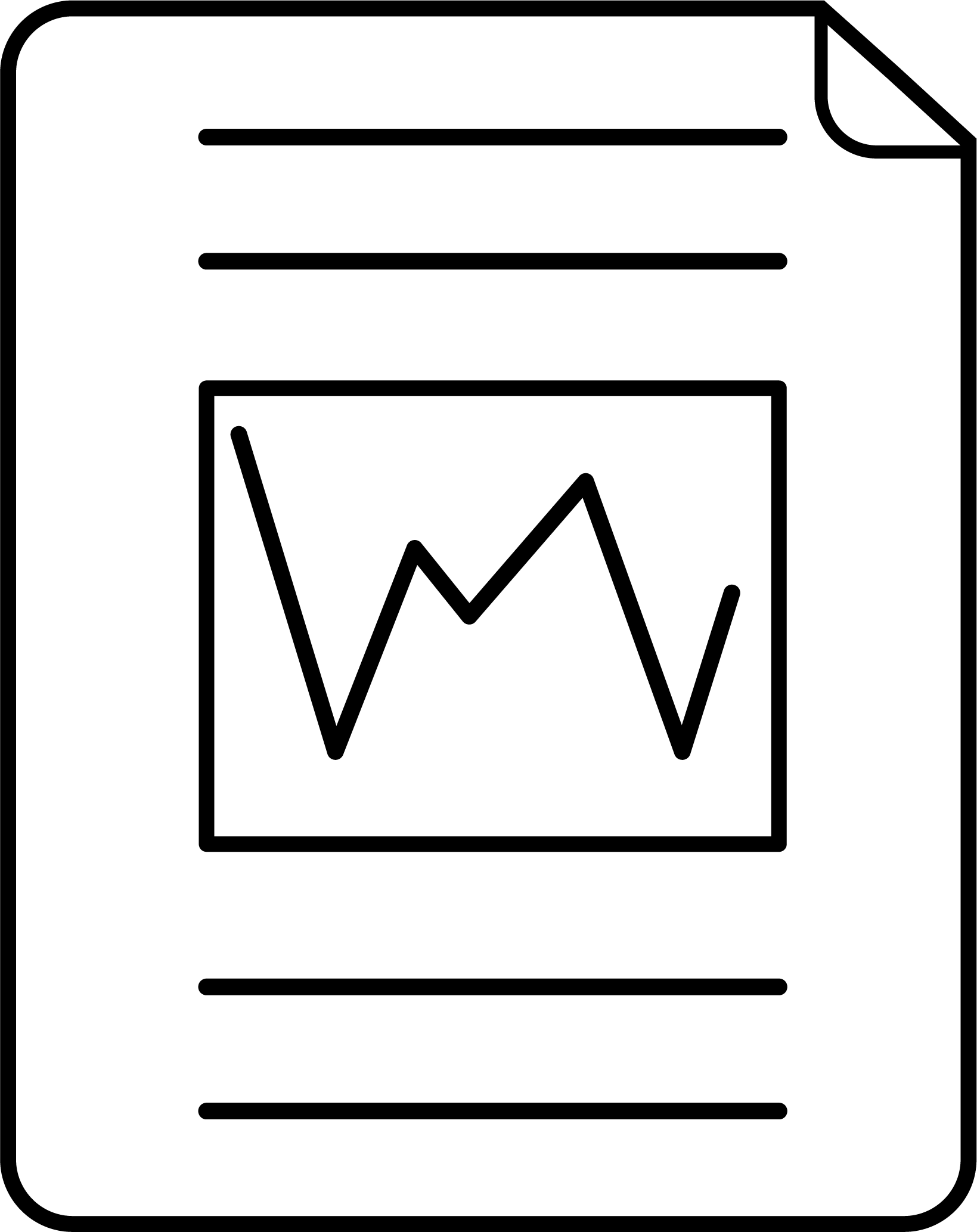 black and white line drawing of a piece of paper with a chart and lines of text