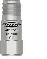 A render of a CTC AC192-1D compact size, top exit, single axis accelerometer