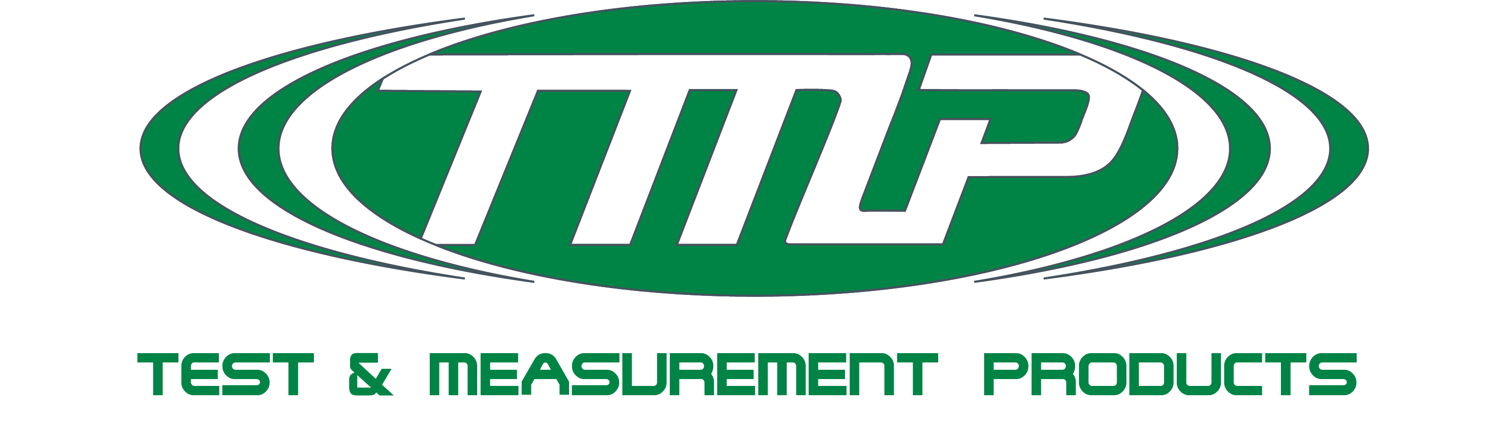 Green TMP line logo with test and measurement products tagline underneath