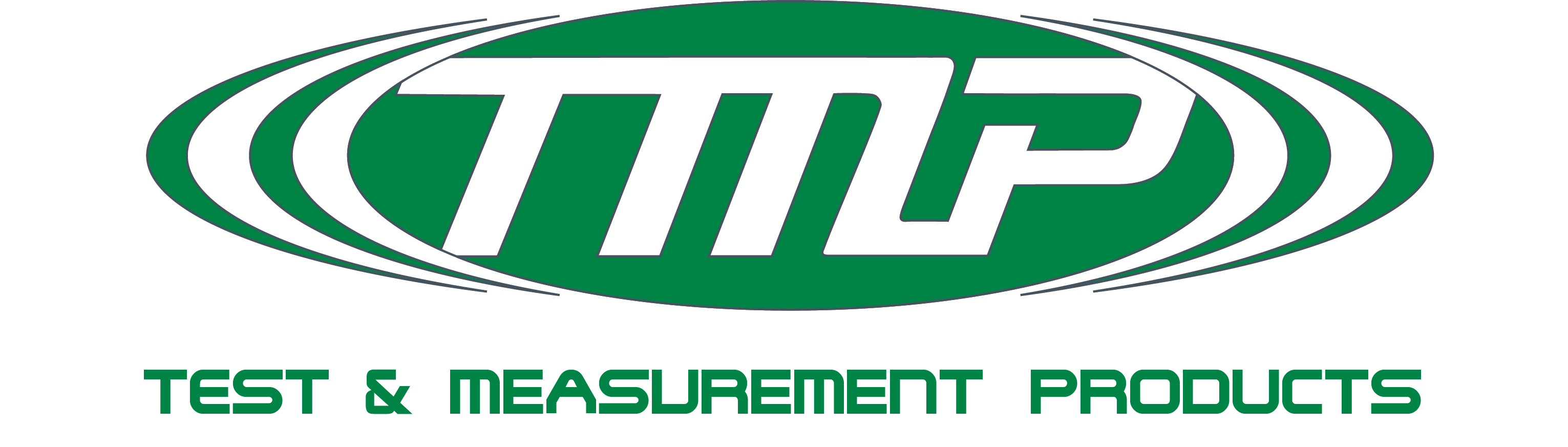 Green TMP line logo with test and measurement products tagline underneath