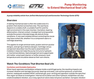 Pump Monitoring to Extend Seal Life Article