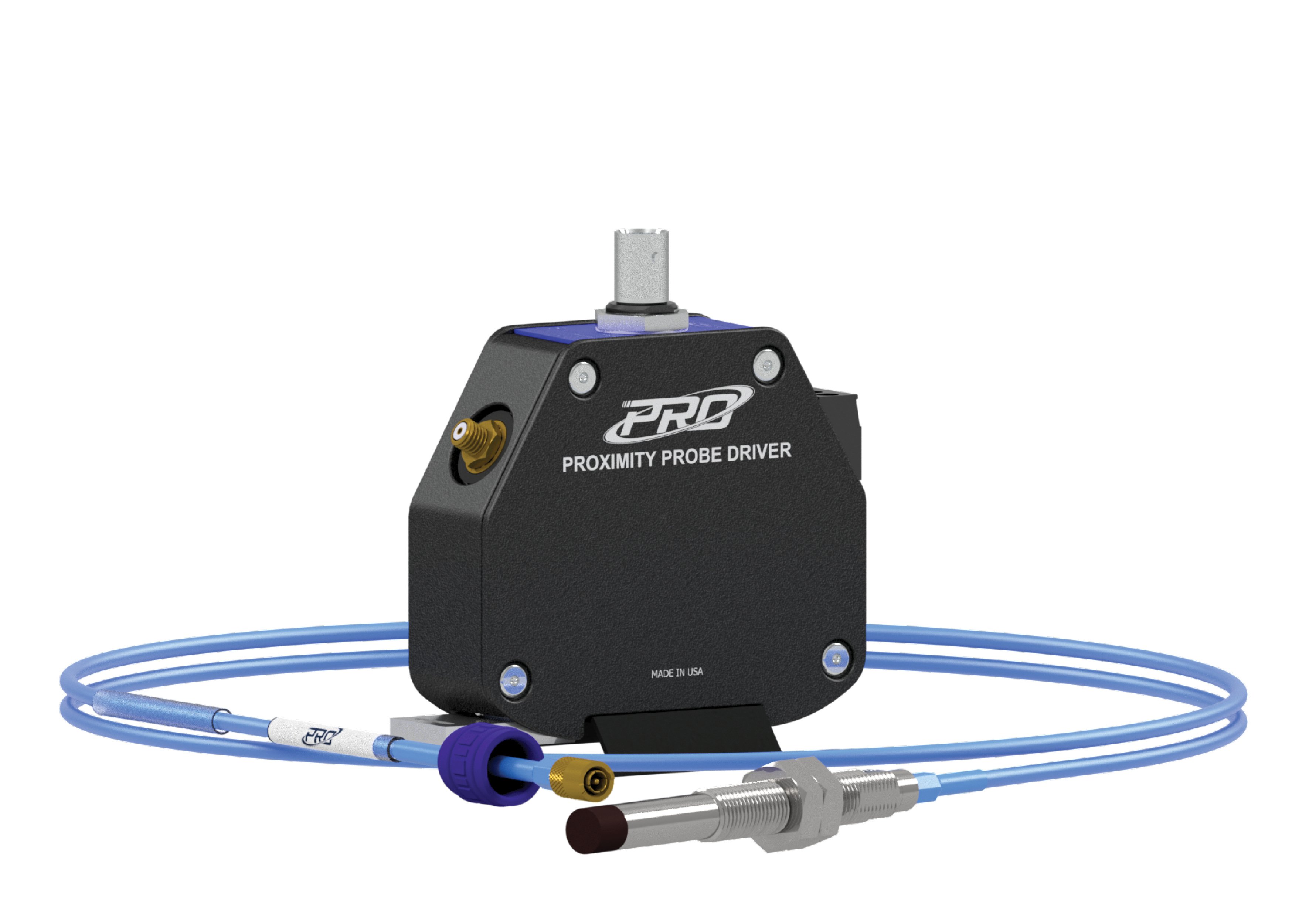 non-hazardous PRO Line 8-millimeter Proximity Probe Driver with Probe Tip and blue extension cable