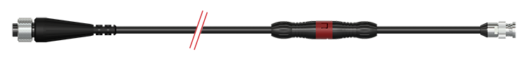 A render of a CTC CB103-K2C-F-SF cable and connector assembly