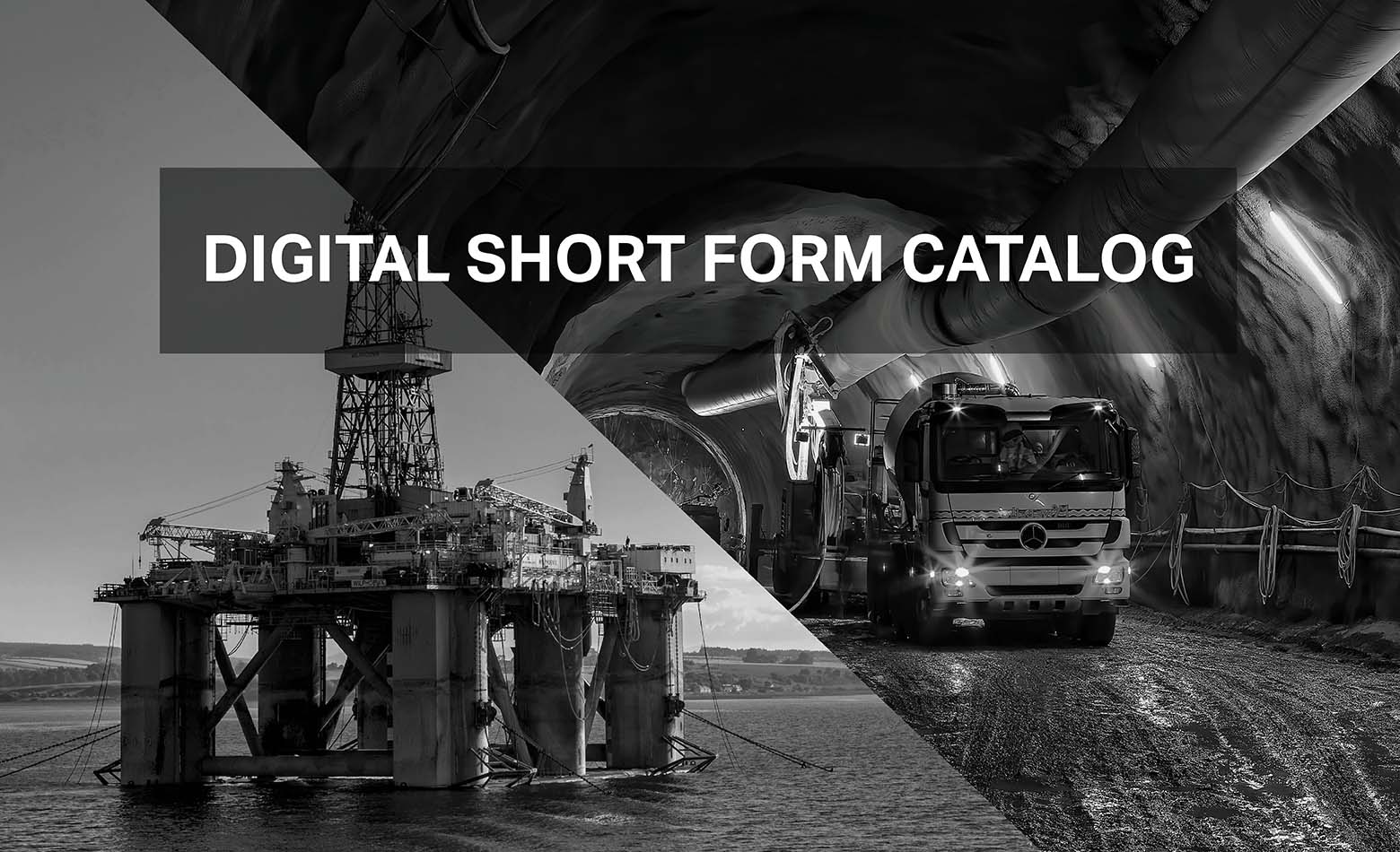 CTC Digital Short Form Catalog cover with off-shore oil rig and underground mining industries pictured in black and white.