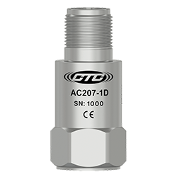 A render of CTC AC207-1D standard size, top exit accelerometer