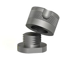 Render of CTC's MH107-1A quick disconnect receptacle and MH107-1B quick disconnect stud