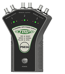 A render of CTC TMP Line PS03A three-channel IEPE portable power supply.