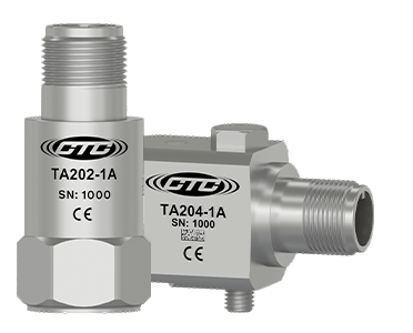 A render of TA202 and TA204 top and side exit standard size accelerometers.