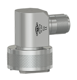 A render of a CTC AC216-1A side exit vibration monitoring sensor on an MH214-3A mounting magnet.