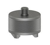 A render of a round CTC MH112 curved surface mounting magnet withe two bars on the bottom.