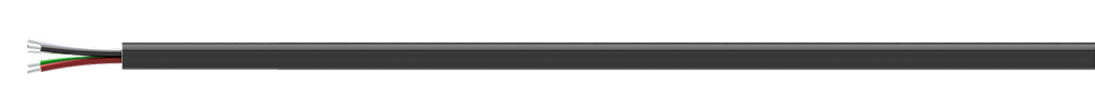 A render of CTC CB105 black polyurethane jacketed straight cable.
