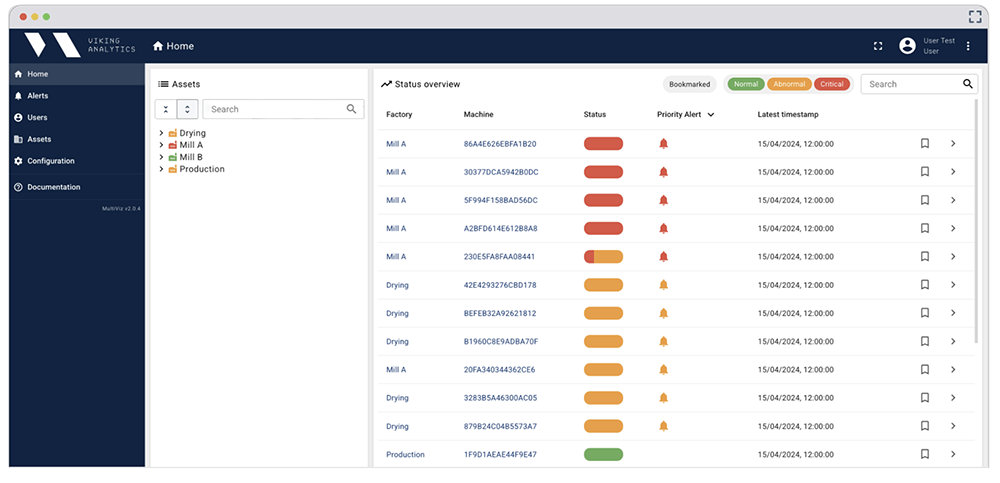 A screenshot of Viking AI MultiViz software.