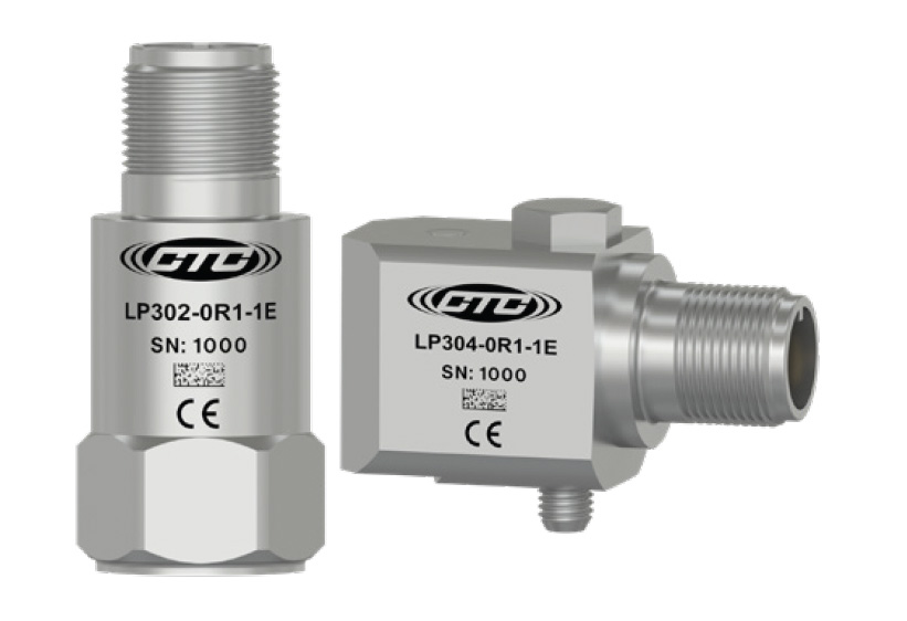 top exit LP302 stainless steel loop power sensor next to a side exit LP304 stainless steel loop power sensor for process monitoring