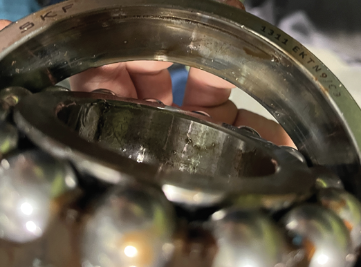 Photograph of bearing faults