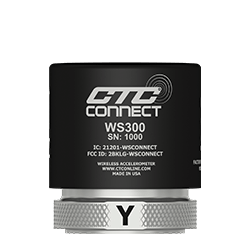A render of a CTC WS300 ConnectSens wireless condition monitoring sensor with Y axis labeled.
