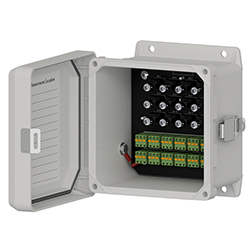A render of a CTC MX Series enclosed BNC connection box