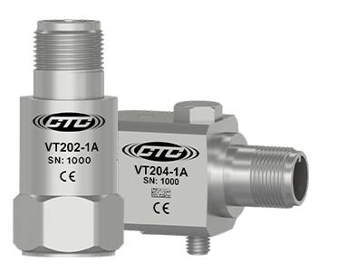 A render of CTC VT202 and VT204 standard size top and side velocity sensors.