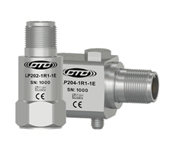 A render of an LP202 top exit and LP204 side exit loop power vibration sensors.