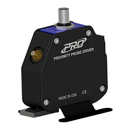 A render of a CTC PRO Line 8 mm Proximity Probe Driver with blue faceplate.