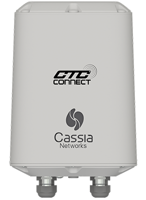A render of a CTC Connect ACCESS2000 wireless gateway with Connect Line logo and Cassia Networks logo.