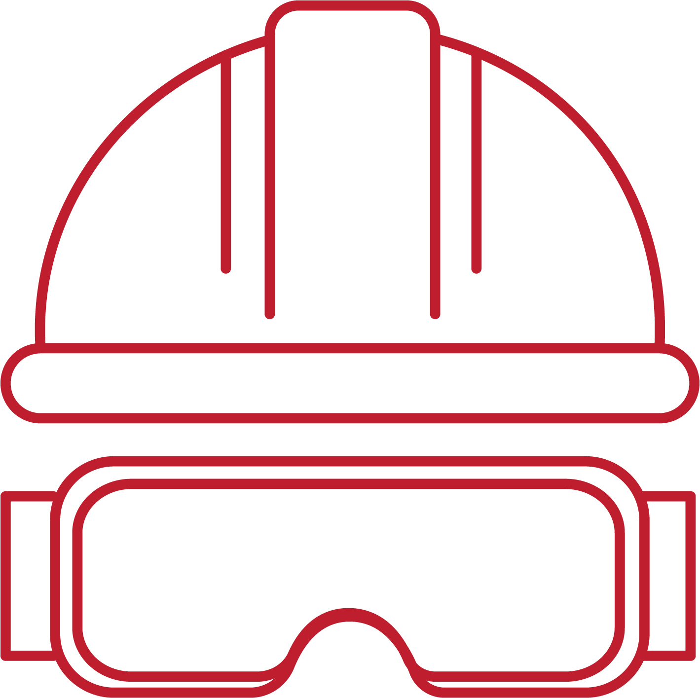 hard hat and safety goggles icon