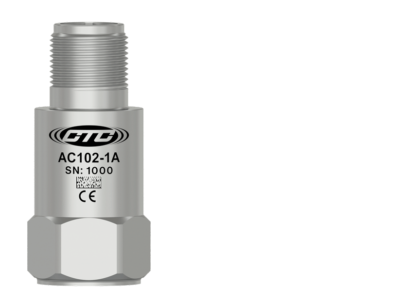 A render of a CTC AC102 standard size, top exit accelerometer