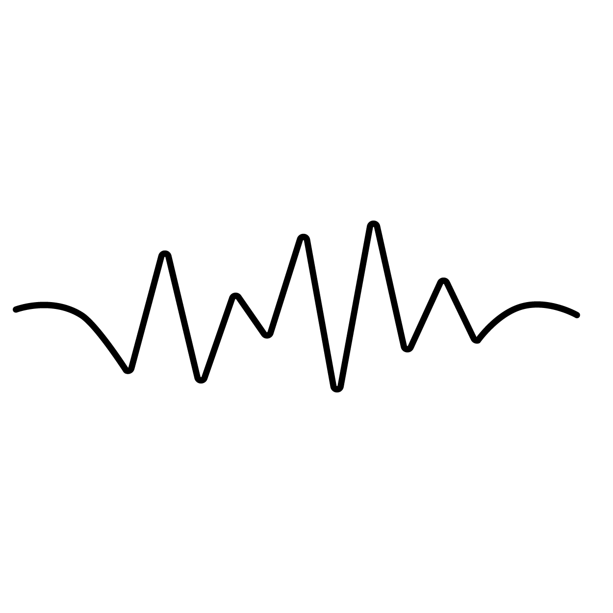 black and white line drawing of a vibration wave