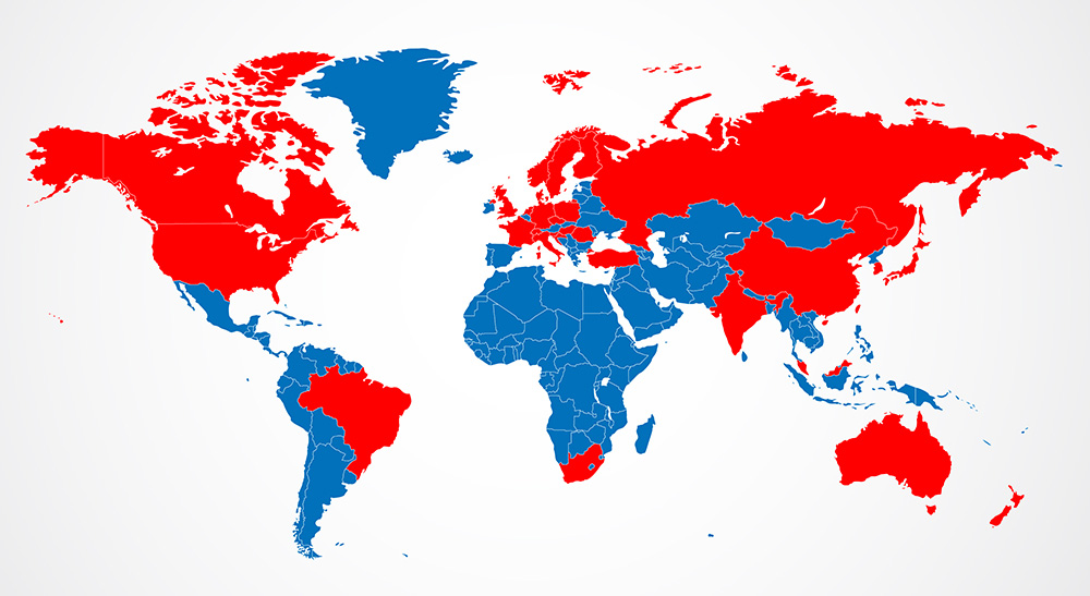 IECEx Locations on World Map